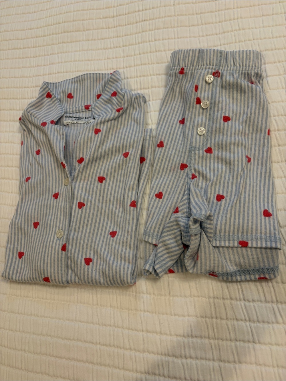 Abercrombie Kids Hearts Short Sleeve PJ Set, Size 15/16